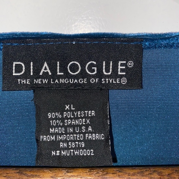 Dialogue 3/4 sleeve velvet tunic - size XL - Picture 2 of 2